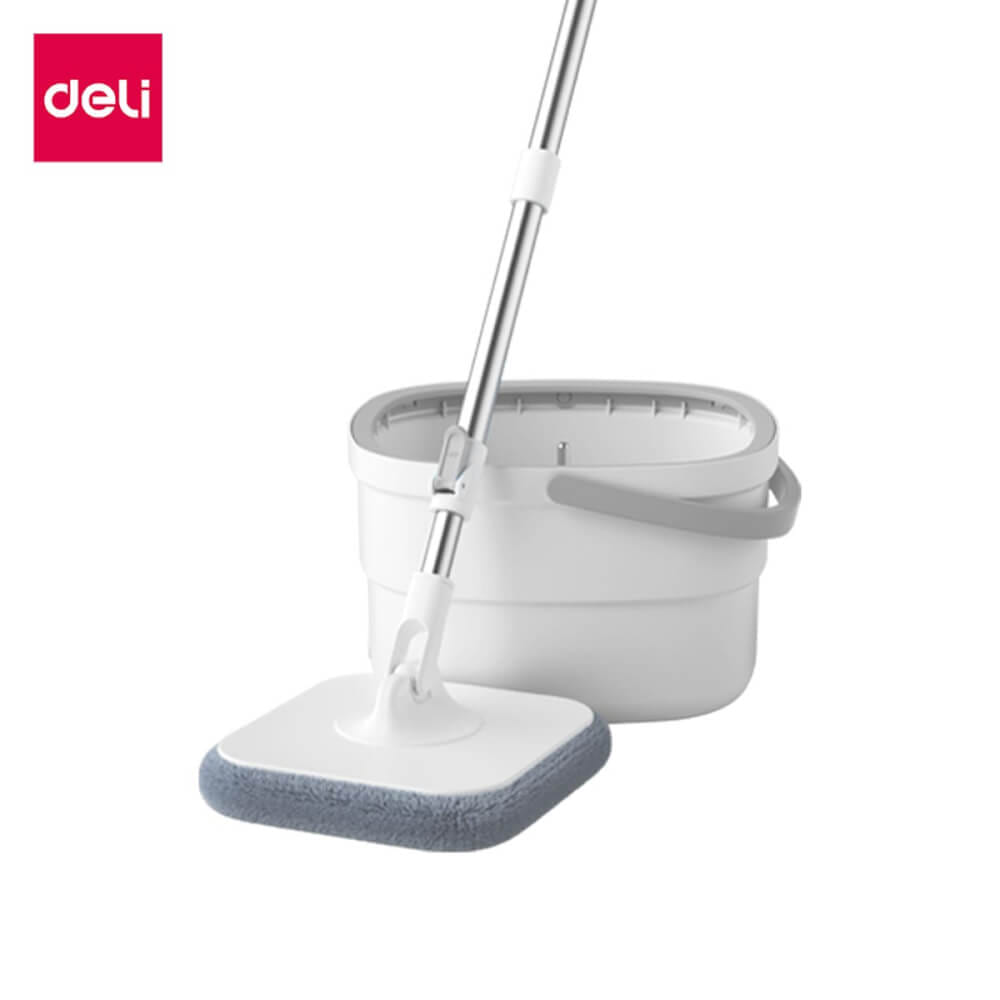 ชุดถังปั่นพร้อมไม้ม็อบ DELI VS1015-GR-01 สีเทา_0